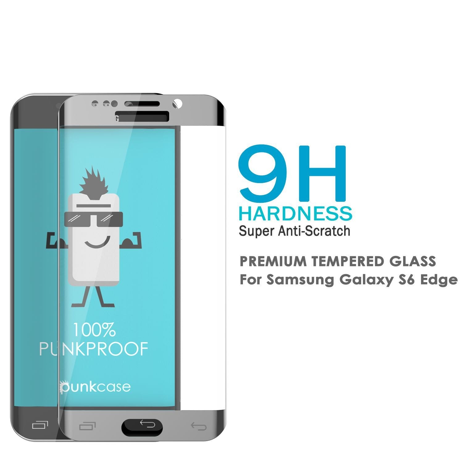 Galaxy S7 Silver Screen Protector, Punkcase Glass SHIELD Tempered Glass Protector 0.33mm Thick 9H (Color in image: Clear)