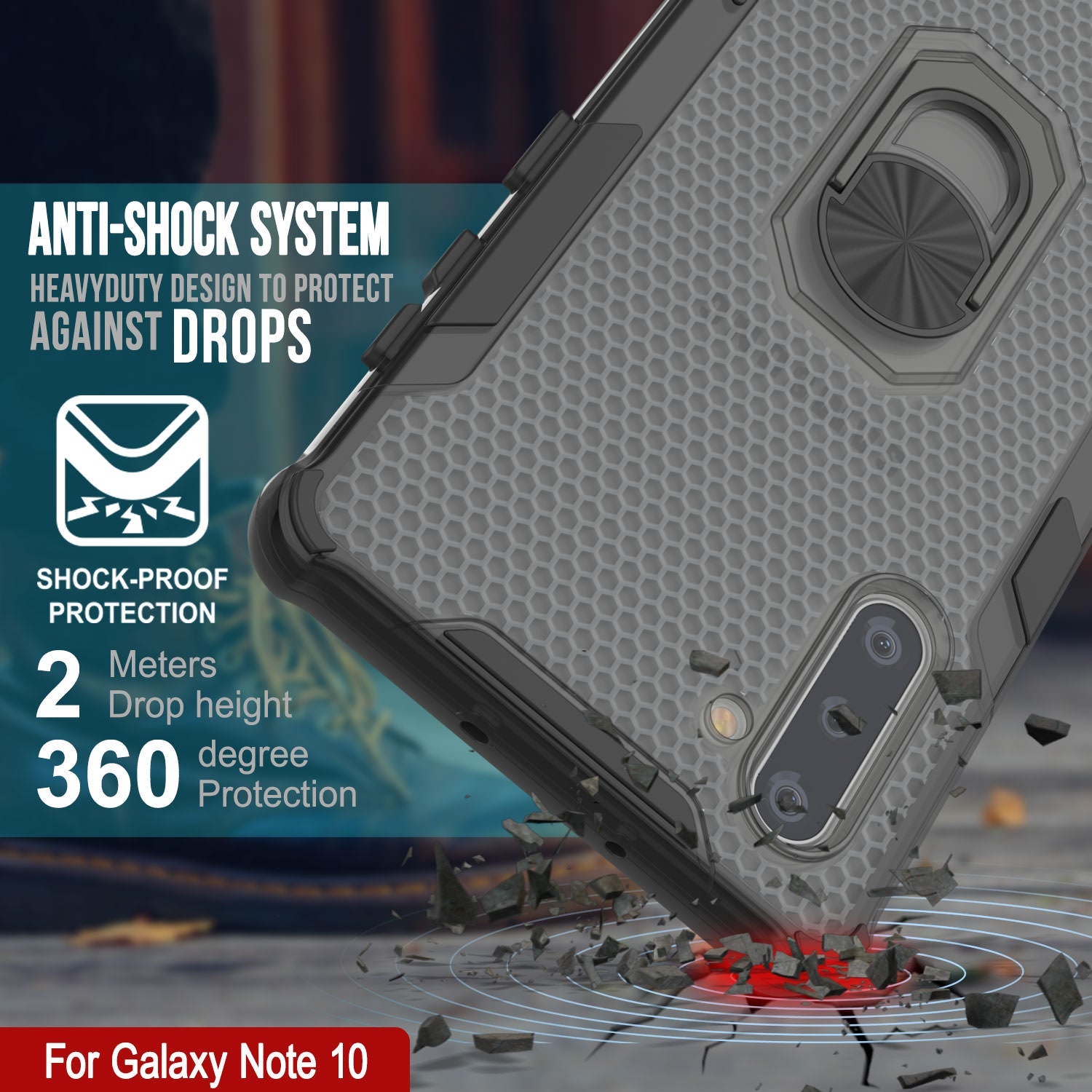 Punkcase Galaxy Note 10 Case [Magnetix 2.0 Series] Clear Protective TPU Cover W/Kickstand [Black]