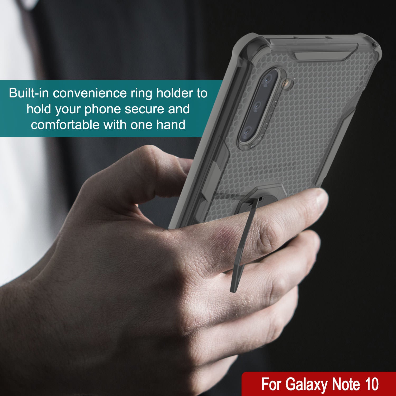 Punkcase Galaxy Note 10 Case [Magnetix 2.0 Series] Clear Protective TPU Cover W/Kickstand [Grey]