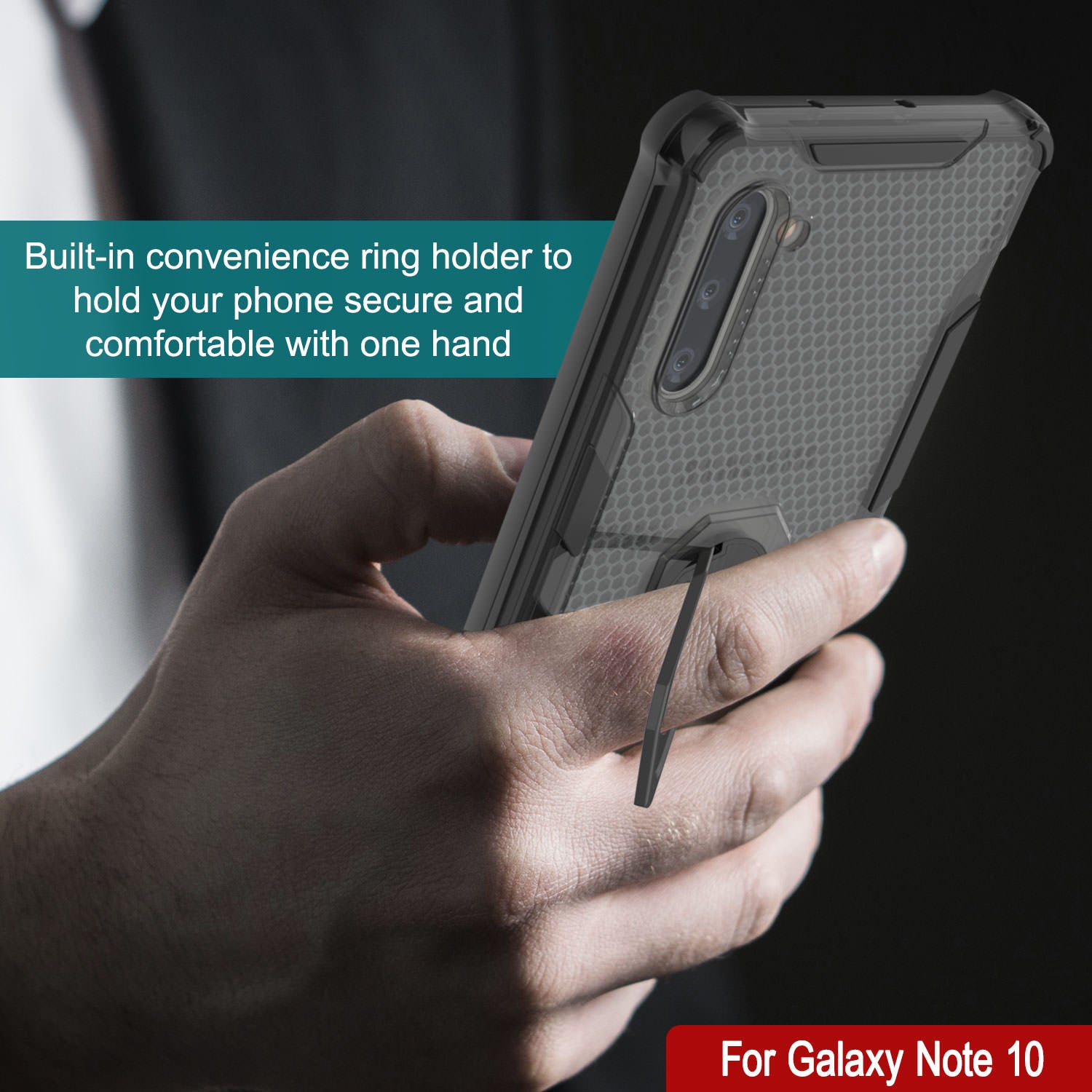 Punkcase Galaxy Note 10 Case [Magnetix 2.0 Series] Clear Protective TPU Cover W/Kickstand [Black]