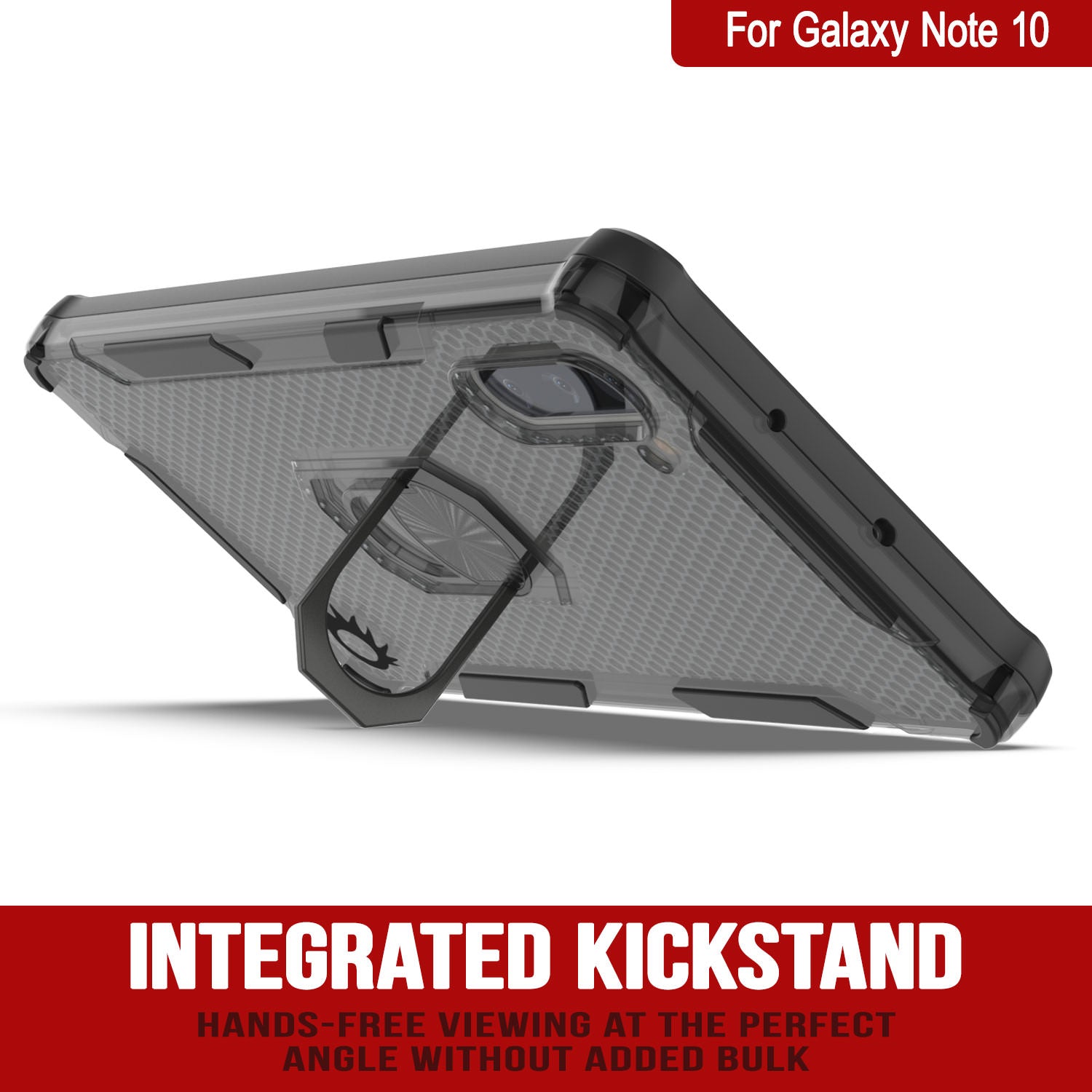 Punkcase Galaxy Note 10 Case [Magnetix 2.0 Series] Clear Protective TPU Cover W/Kickstand [Black]