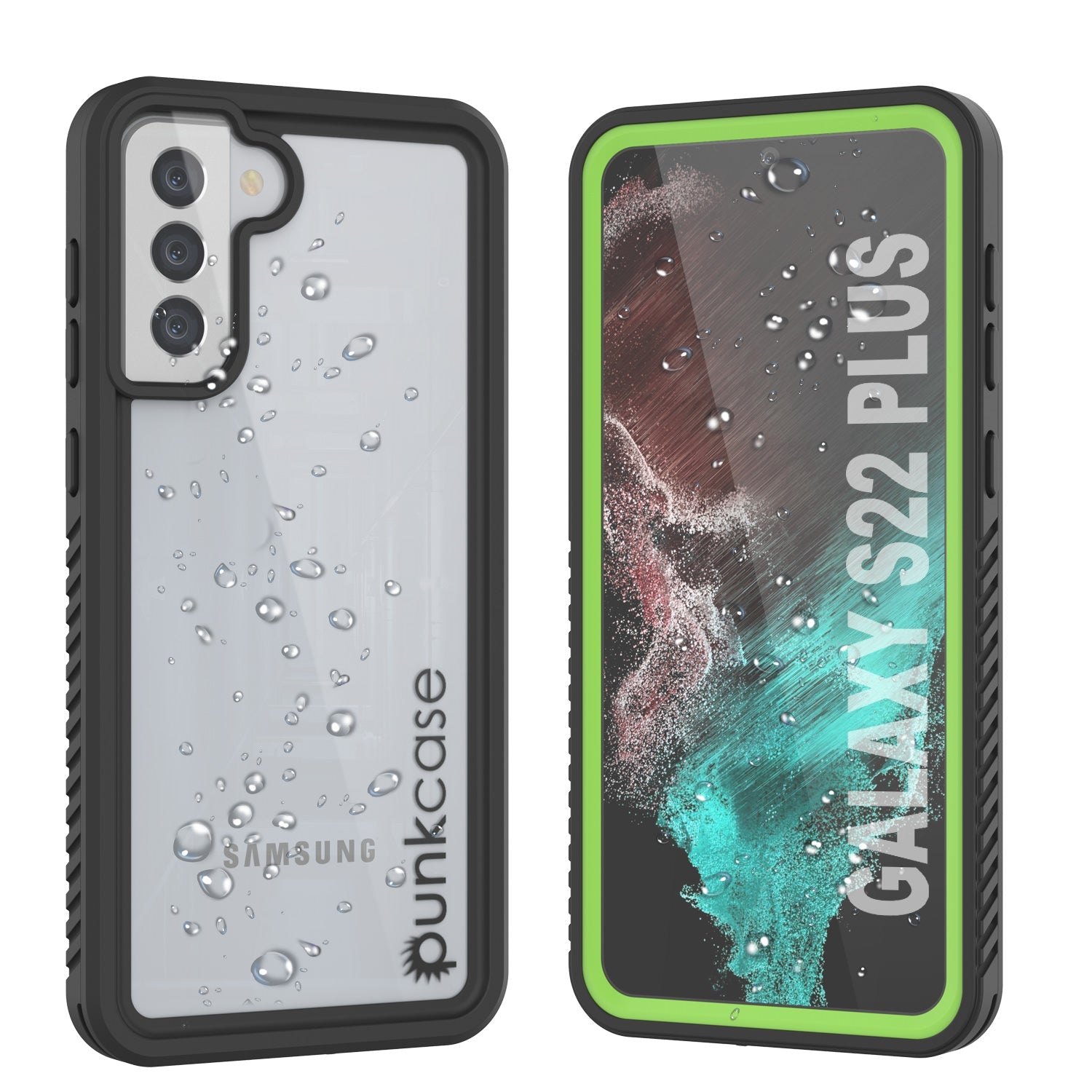 Galaxy S22+ Plus Capa Protetora à Prova d'Água/Choque [Série Extrema] Protetor de Tela [Verde Claro]