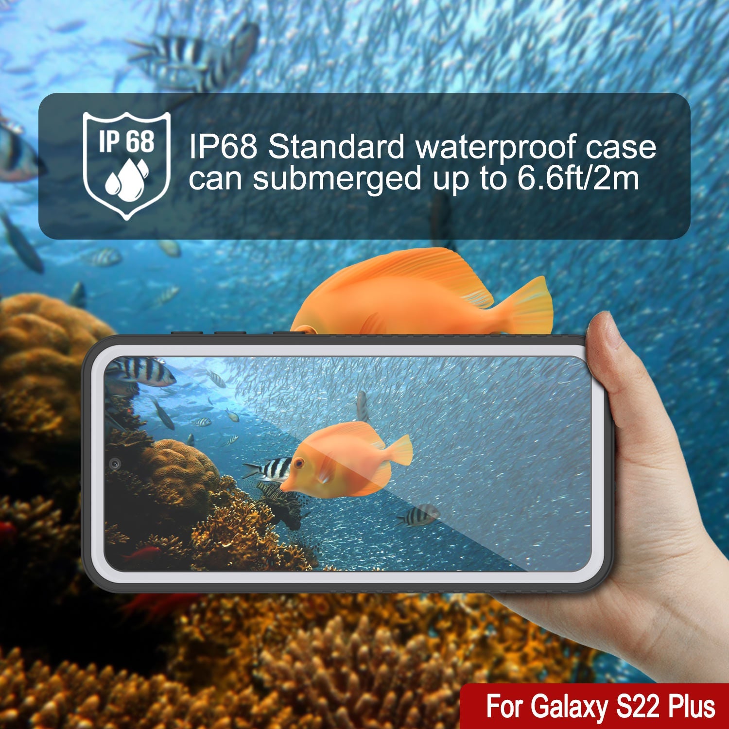 Galaxy S22+ Plus Water/ Shock/ Snow/ dirt proof [Extreme Series] Punkcase Slim Case [White] (Color in image: Purple)