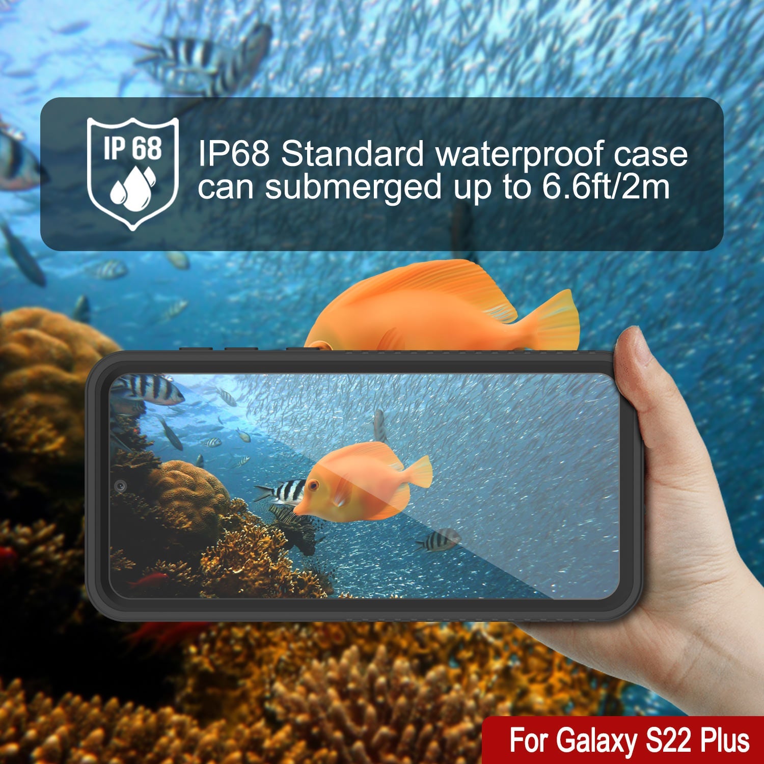 Galaxy S22+ Plus Water/ Shockproof [Extreme Series] With Screen Protector Case [Black] (Color in image: Purple)