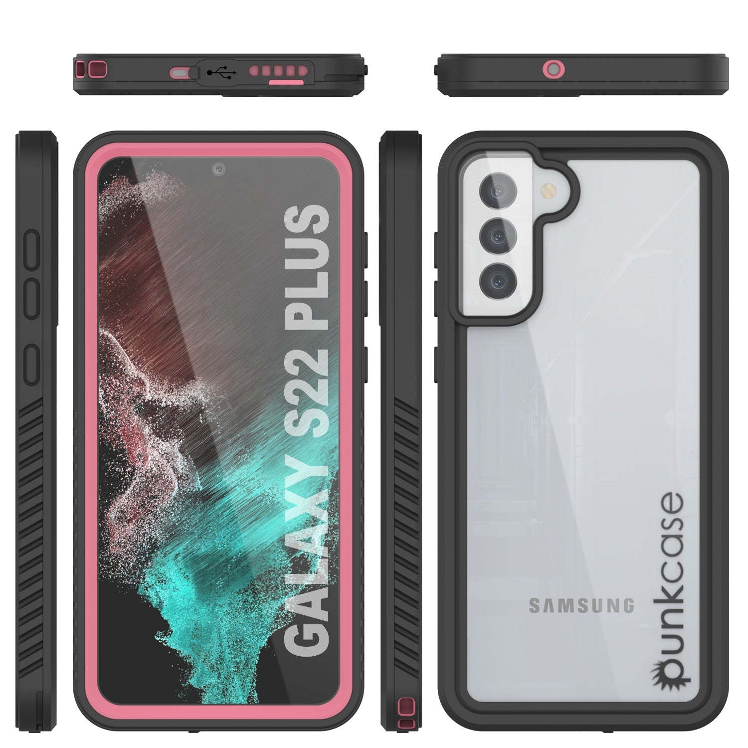 Galaxy S22+ Plus Water/ Shock/ Snowproof [Extreme Series] Slim Screen Protector Case [Pink] (Color in image: Purple)