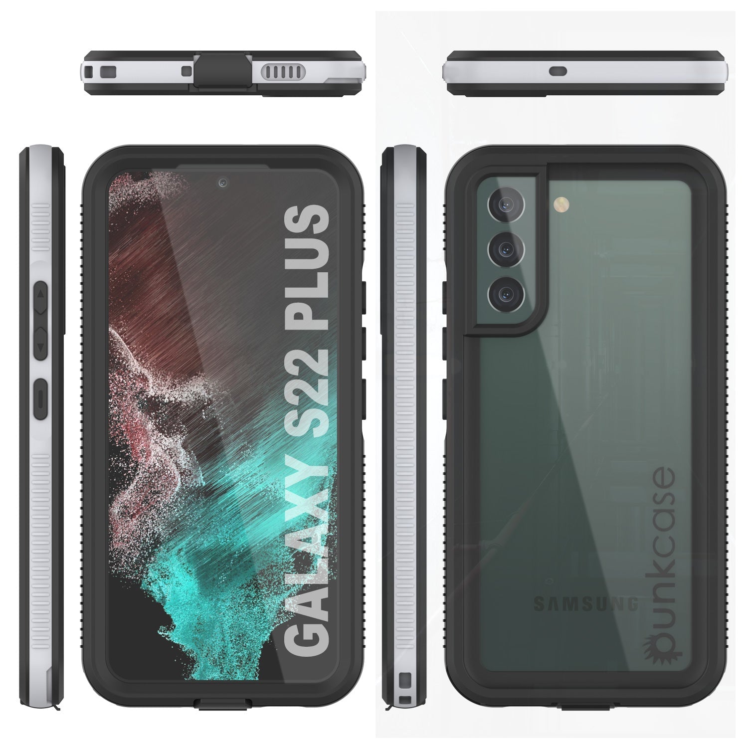 Capa à Prova d'Água para Galaxy S22+ Plus, Punkcase Ultimato Branco Fino 6.6ft à Prova d'Água IP68 Resistente a Choques/Neve [Branco]
