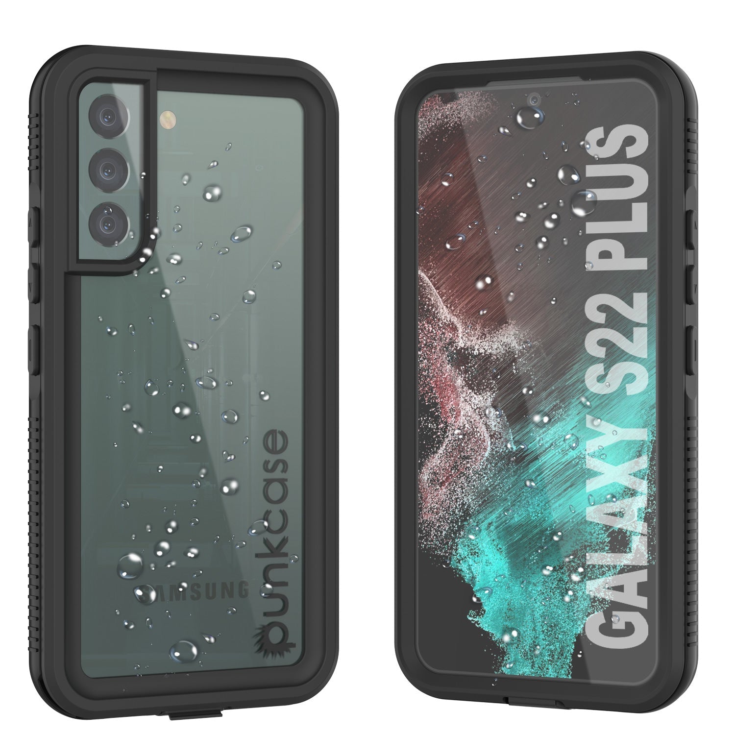 Capa à prova d'água Galaxy S22+ Plus PunkCase Ultimato Preto Fino 6,6 pés à prova d'água IP68 à prova de choque/neve [Preto]
