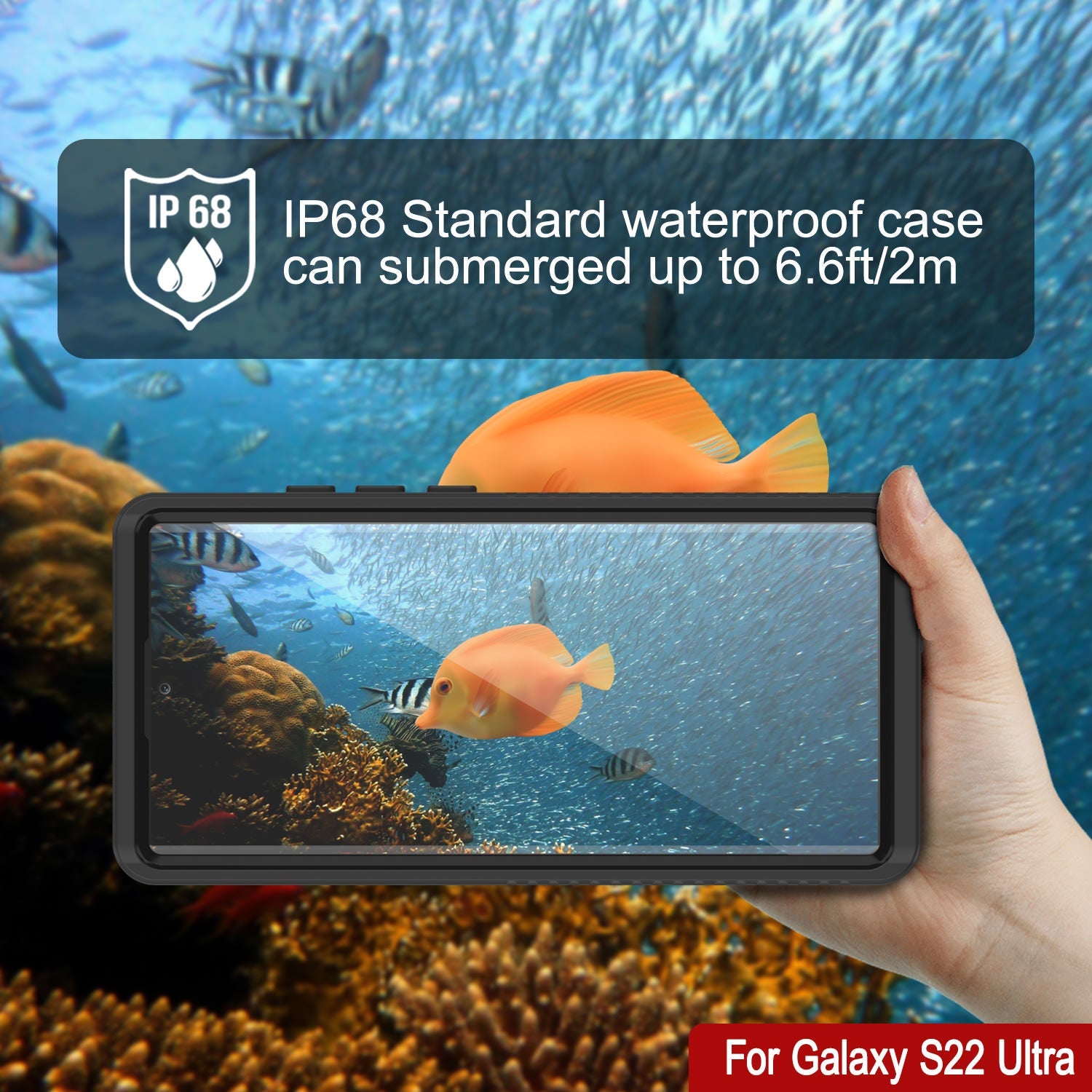 Galaxy S22 Ultra à Prova d'Água / À Prova de Choque [Série Extrema] Com Protetor de Tela Capa [Preto]