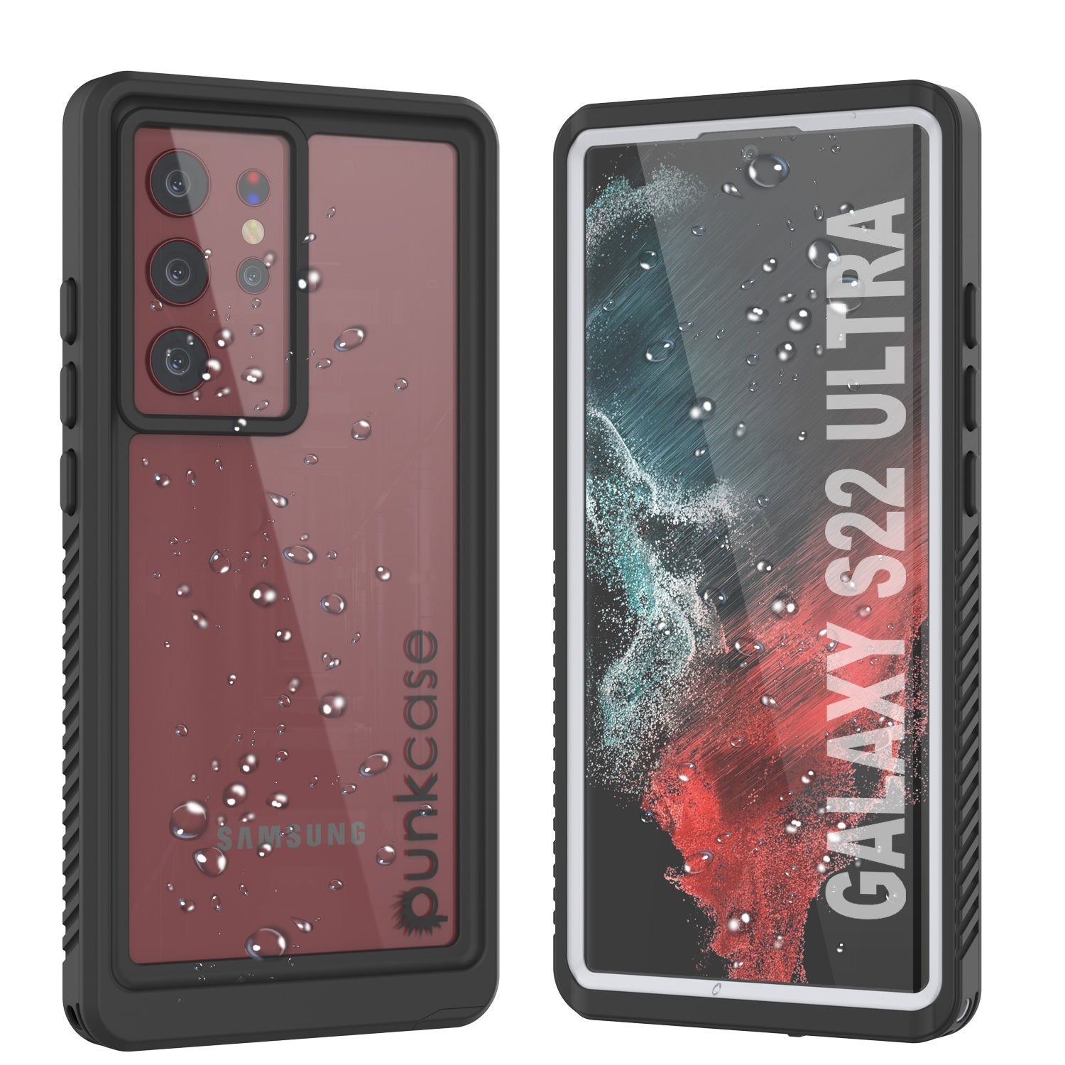 Galaxy S22 Ultra à prova d'água/ choque/ neve/ sujeira [Série Extreme] Capa Fina Punkcase [Branca]