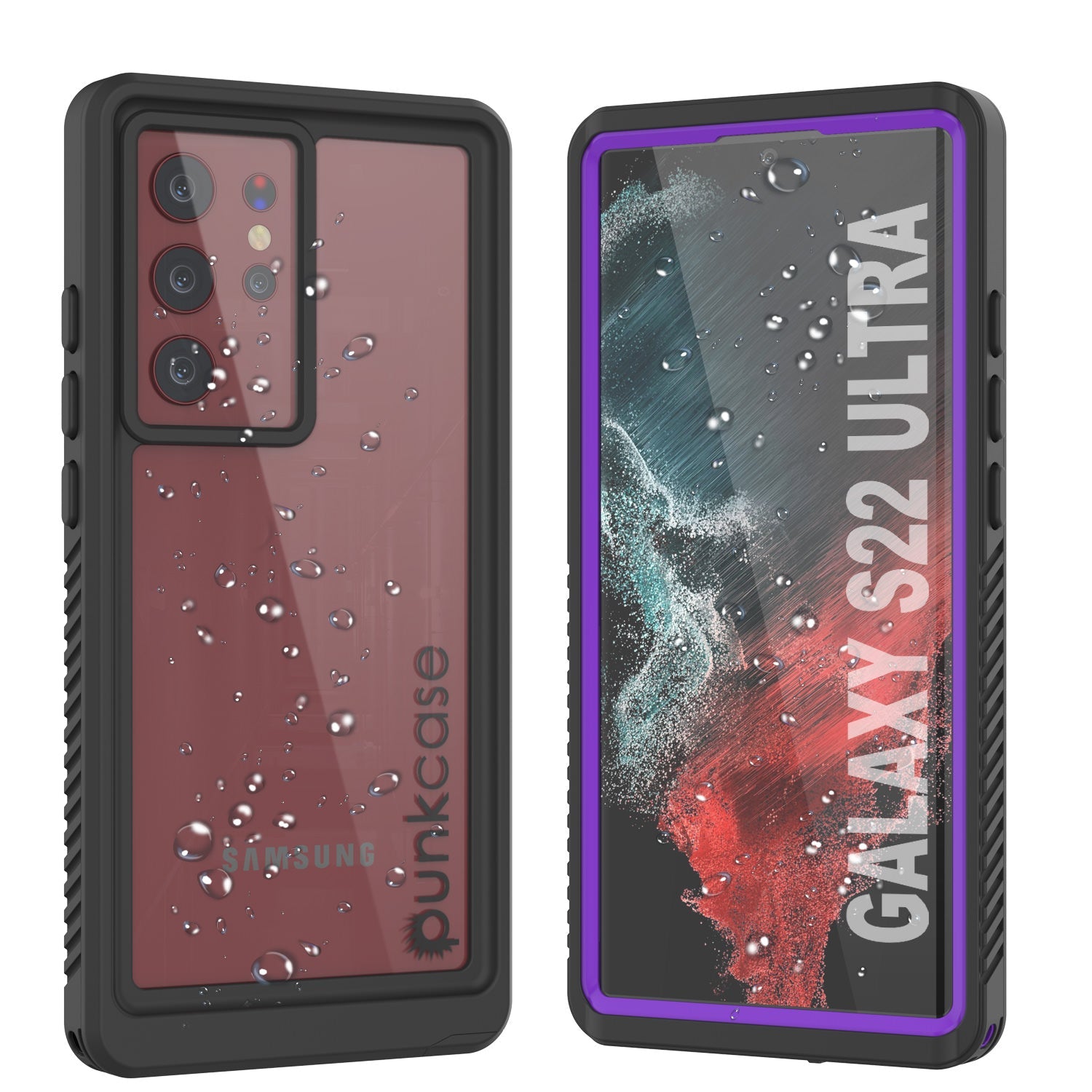 Galaxy S22 Ultra à prova d'água / à prova de choque [Série Extreme] Estojo Protetor de Tela Slim [Roxo]