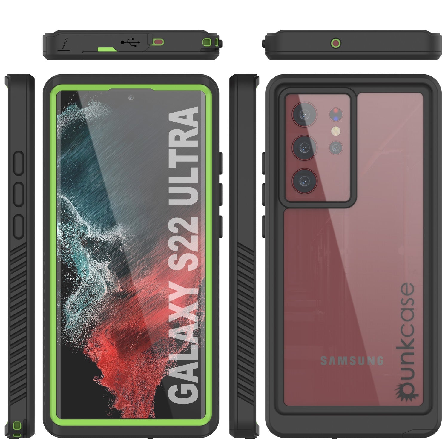 Galaxy S22 Ultra À Prova d'Água/À Prova de Choque [Série Extrema] Capa Protetora de Tela [Verde Claro]