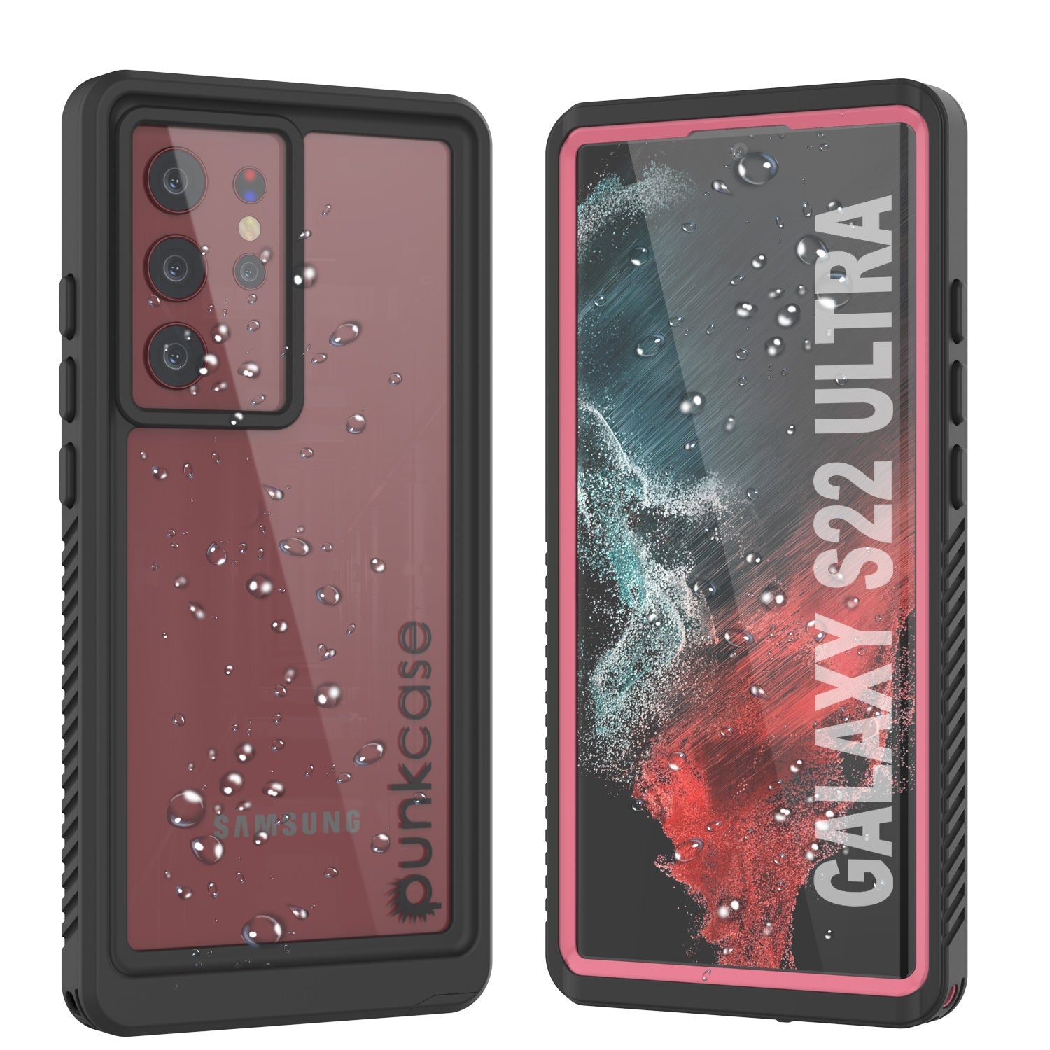 Galaxy S22 Ultra Capa Protetora Slim à Prova d´Água/ Choque/ Neve [Série Extreme] Protetor de Tela [Rosa]