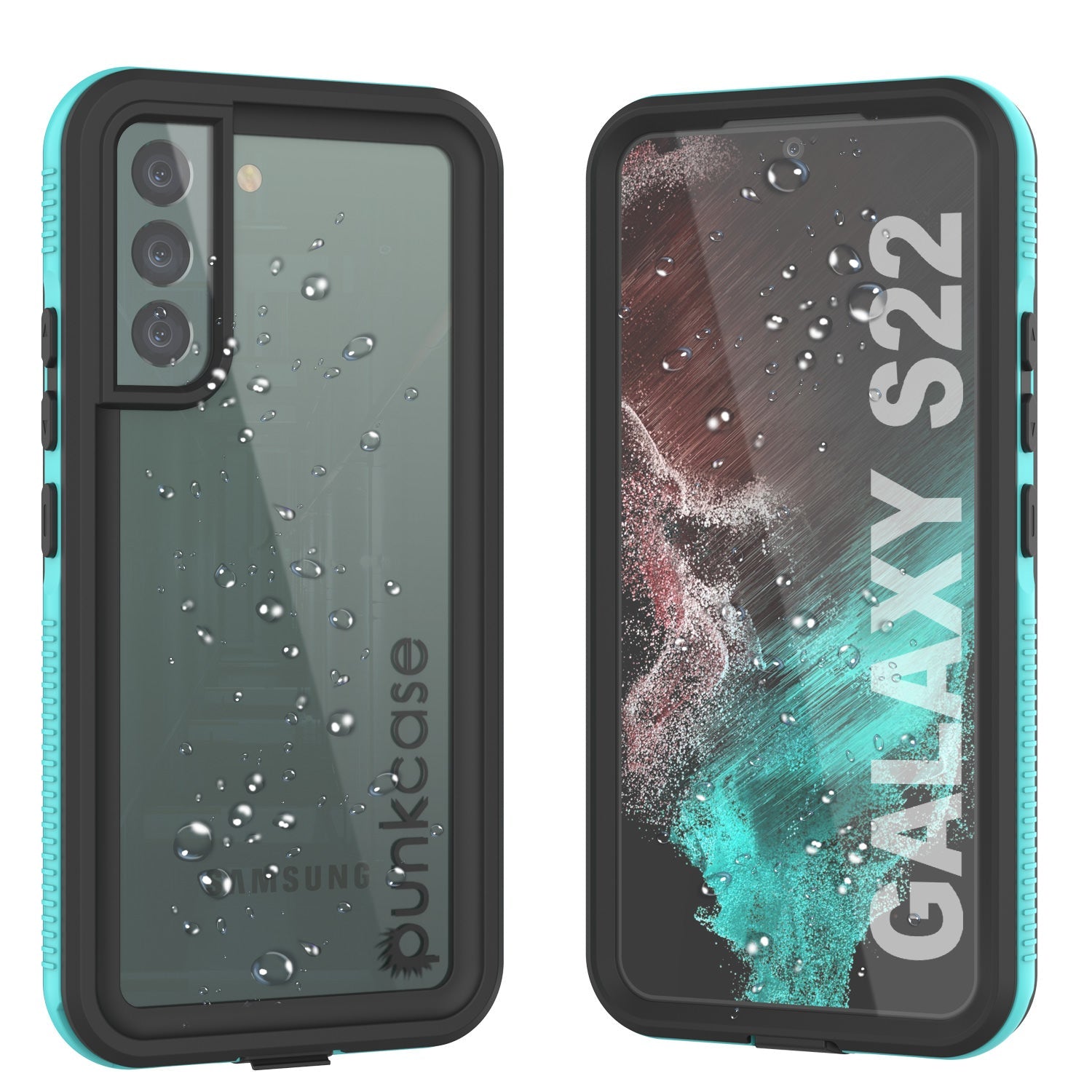 Capa à prova d'água Galaxy S22 PunkCase Ultimato Teal Fina 6,6 pés subaquática IP68 à prova de choque/neve [Teal]