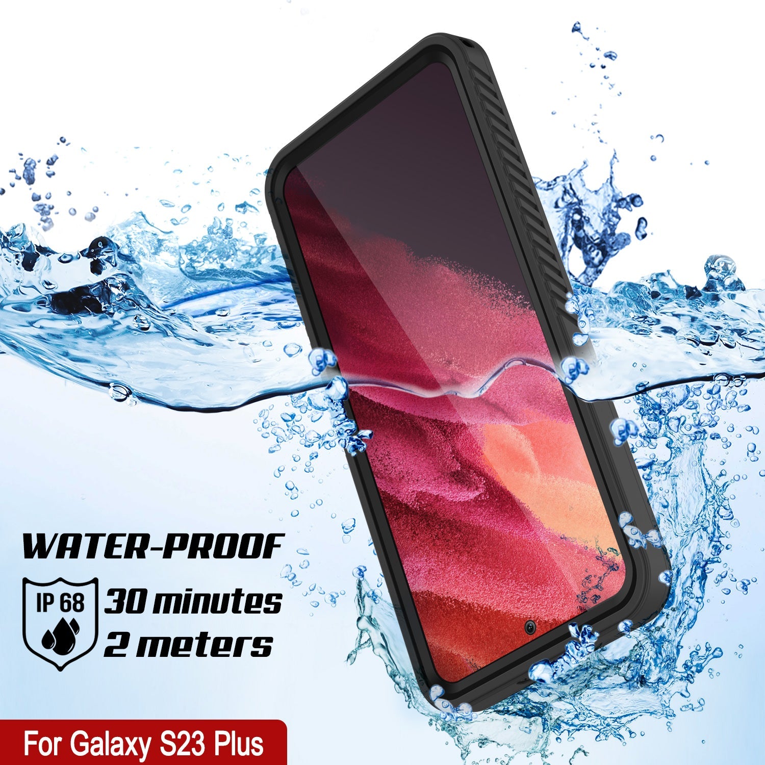 Galaxy S23+ Plus À Prova d'Água / À Prova de Choque [Série Extrema] Com Protetor de Tela Case [Preto]