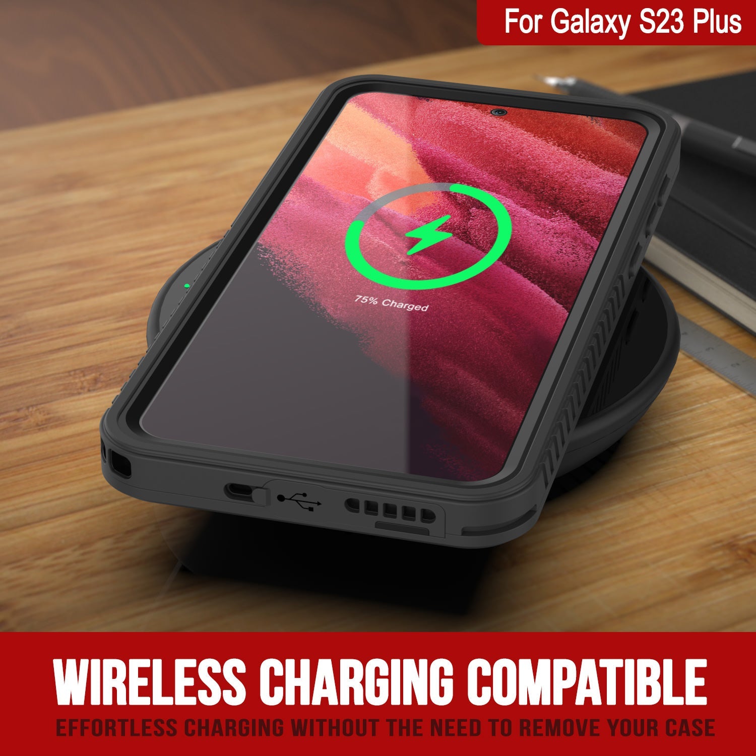 Galaxy S23+ Plus À Prova d'Água / À Prova de Choque [Série Extrema] Com Protetor de Tela Case [Preto]