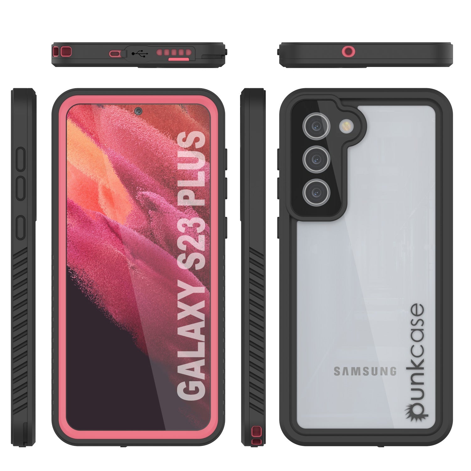 Galaxy S23+ Plus à prova d'água/choque/neve [Série Extrema] Capa protetora fina de protetor de tela [Rosa]