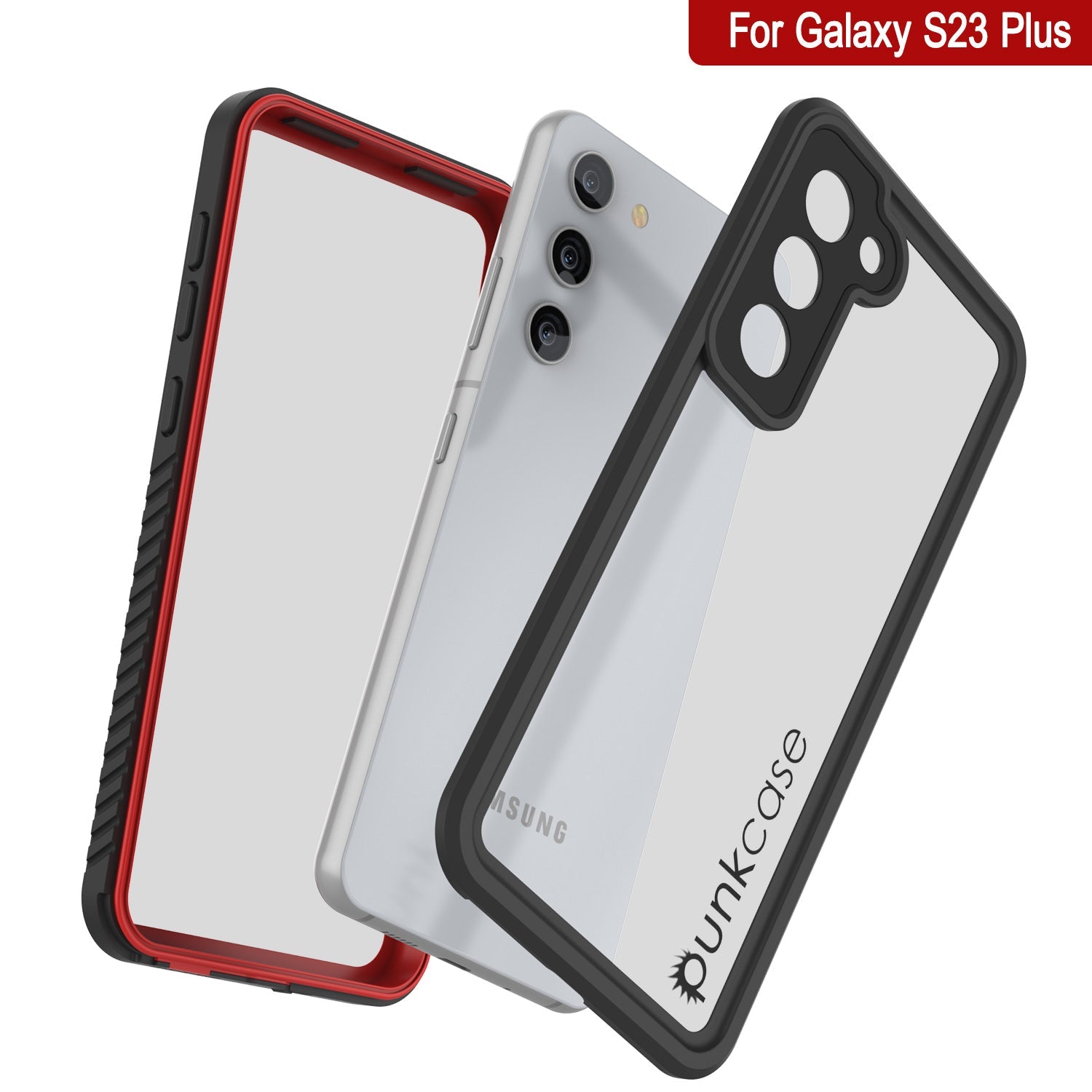 Galaxy S23+ Plus Capa Protetora de Tela Fina [Vermelho] à Prova d'Água/ Choque/ Neve [Série Extrema]