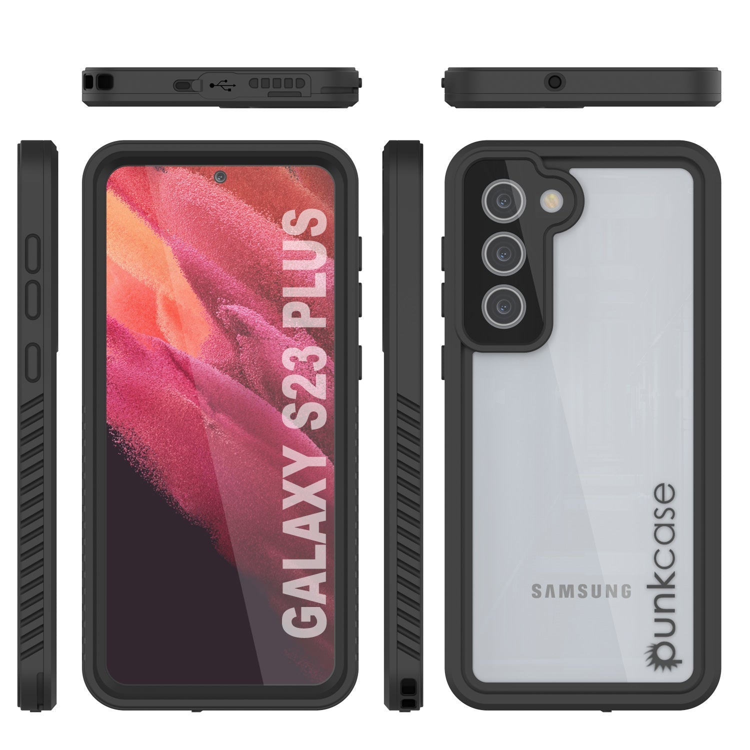 Galaxy S23+ Plus À Prova d'Água / À Prova de Choque [Série Extrema] Com Protetor de Tela Case [Preto]
