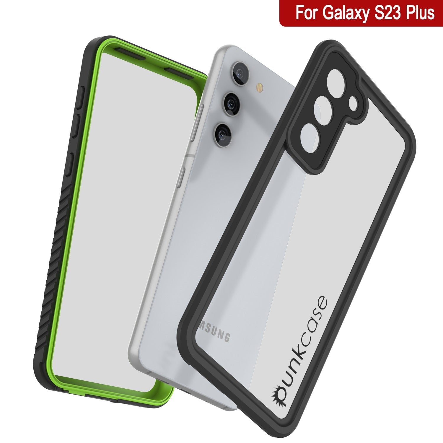Galaxy S23+ Plus Protetor de Tela Resistente à Água e Choque [Série Extrema] Capa Protetora [Verde Claro]