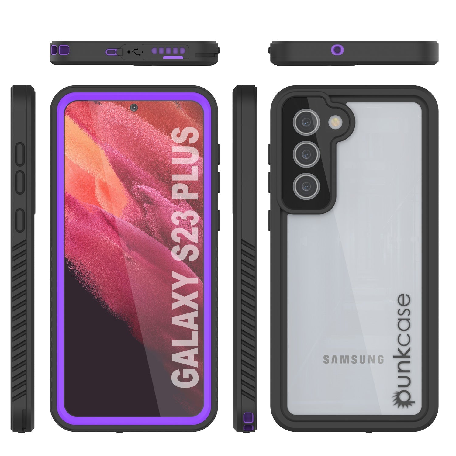 Galaxy S23+ Plus à Prova d'Água / Antichoque [Série Extrema] Capa Protetora de Tela Slim [Roxa]