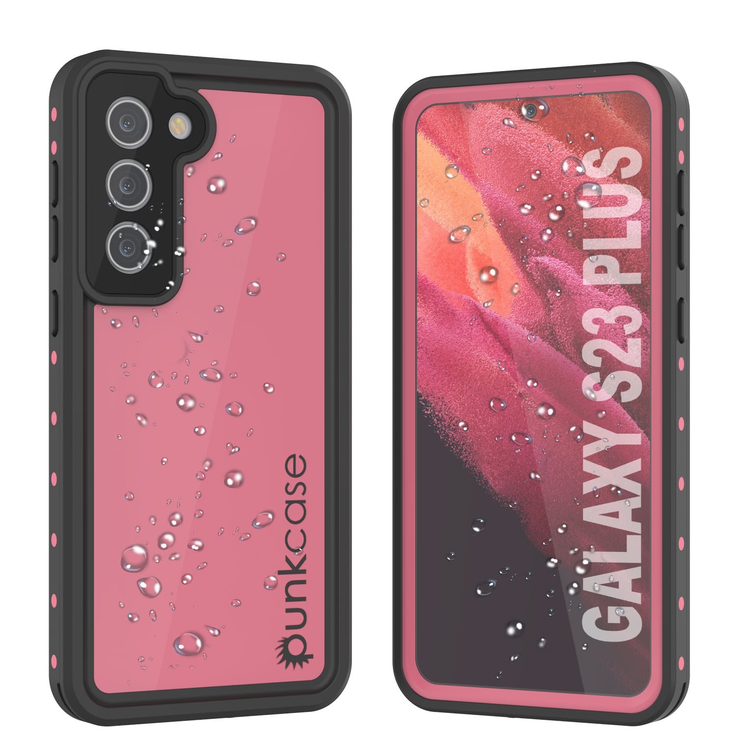 Capa à prova d'água Galaxy S23+ Plus PunkCase StudStar Pink Fina 6.6ft IP68 à Prova de Choque/Neve Subaquática