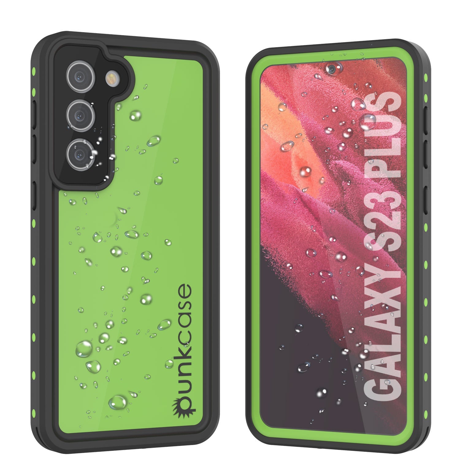 Capa à Prova d'Água Galaxy S23+ Plus PunkCase StudStar Verde Claro Fino 6.6ft Submersível IP68 à Prova de Choque