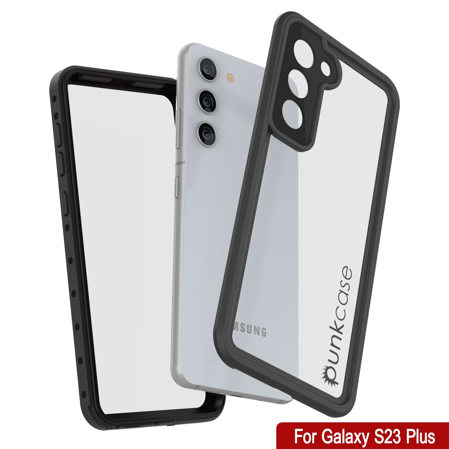 Capa impermeável Galaxy S23+ Plus PunkCase StudStar Clear Thin 6.6ft Subaquático IP68 à prova de choque/neve