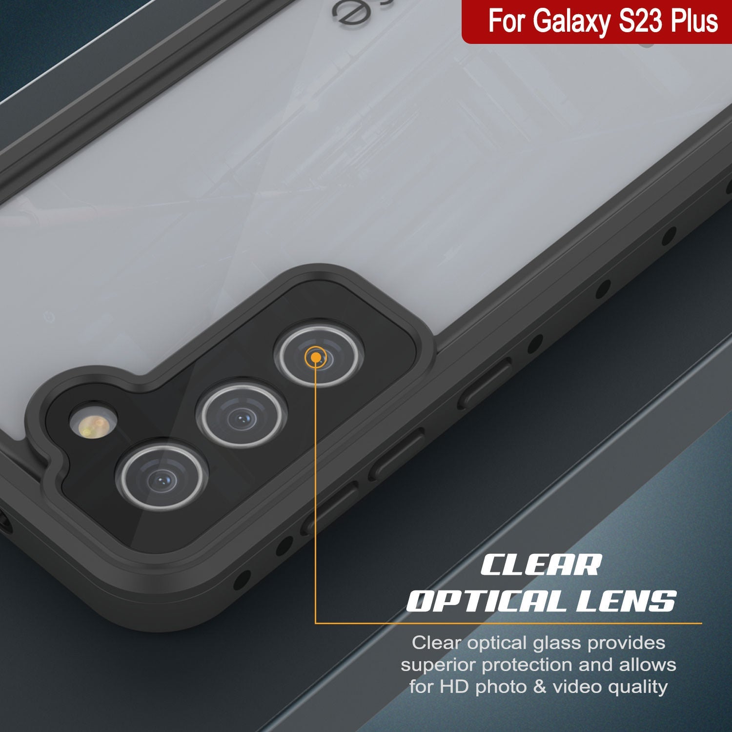 Capa impermeável Galaxy S23+ Plus PunkCase StudStar Clear Thin 6.6ft Subaquático IP68 à prova de choque/neve