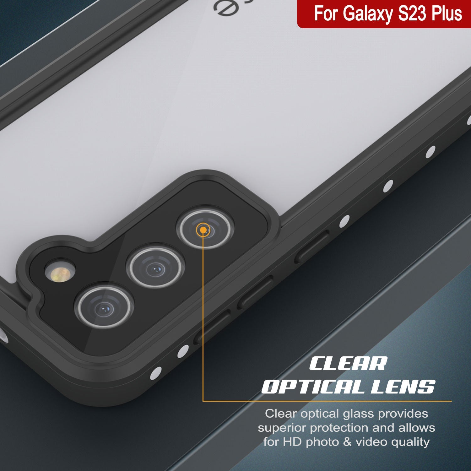 Capa à Prova d'Água Galaxy S23+ Plus, Punkcase StudStar Branca Fina 6.6ft à Prova de Água IP68 À Prova de Choque/Neve