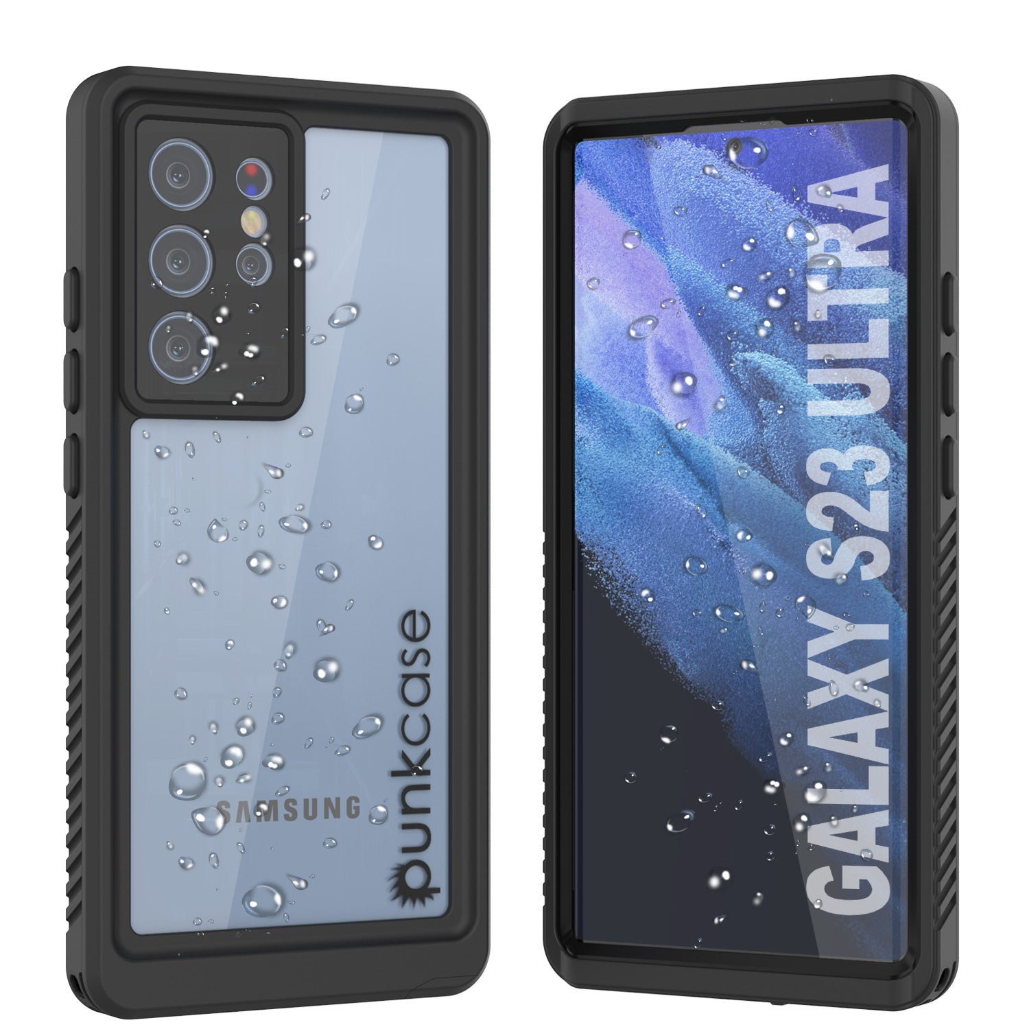 Galaxy S23 Ultra à prova d'água / à prova de choque [Série Extreme] Com protetor de tela Case [Preto]
