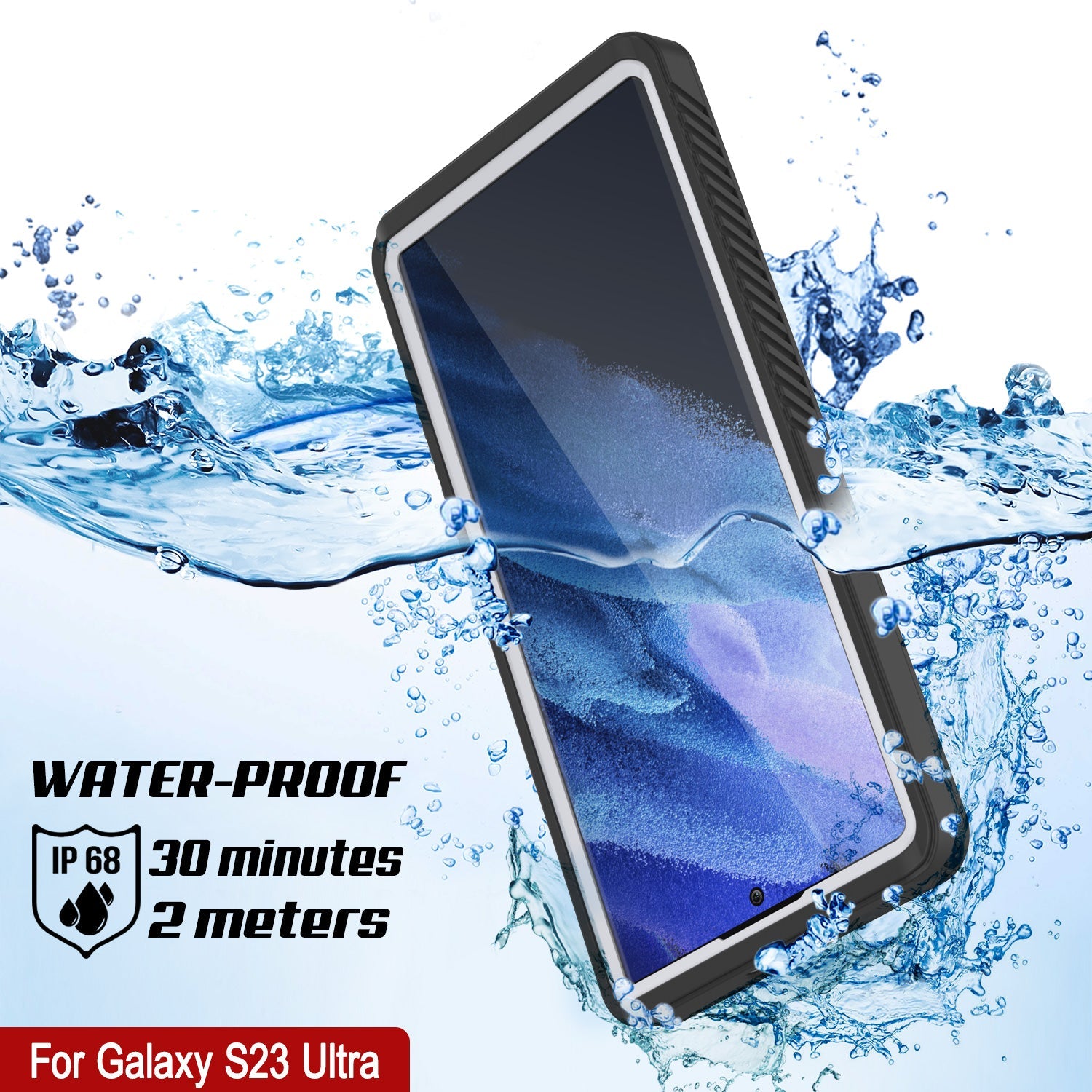Galaxy S23 Ultra à prova d'água / choque / neve / sujeira [Série Extrema] Capa Slim Punkcase [Branco]