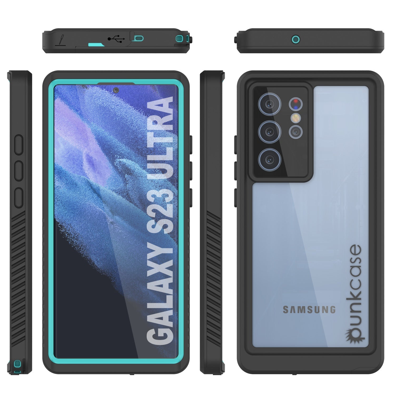 Capa protetora para tela do Galaxy S23 Ultra à prova d'água/choque/neve [Série Extrema] [Teal]