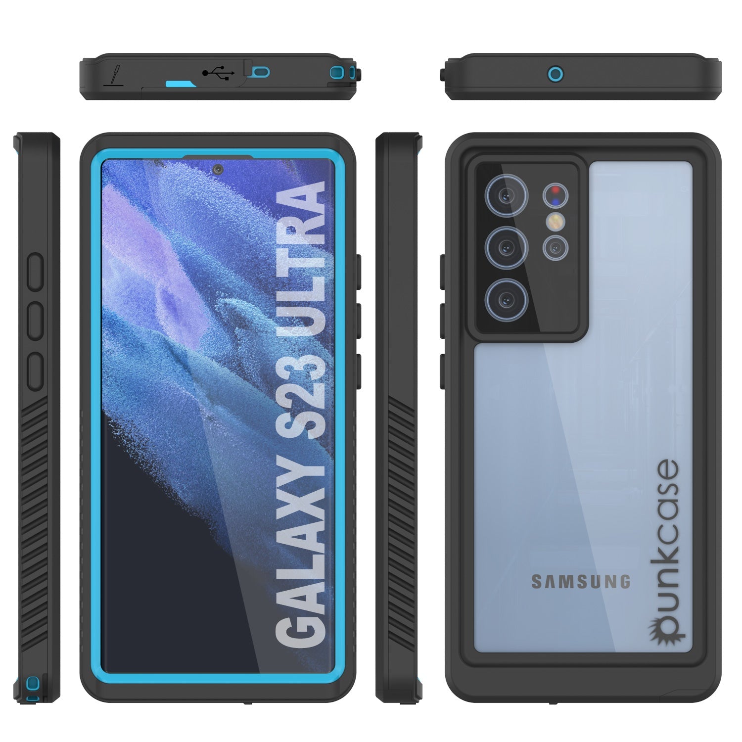 Galaxy S23 Ultra à prova d'água/choque/neve/pó [Série Extrema] Capa Slim [Azul Claro]