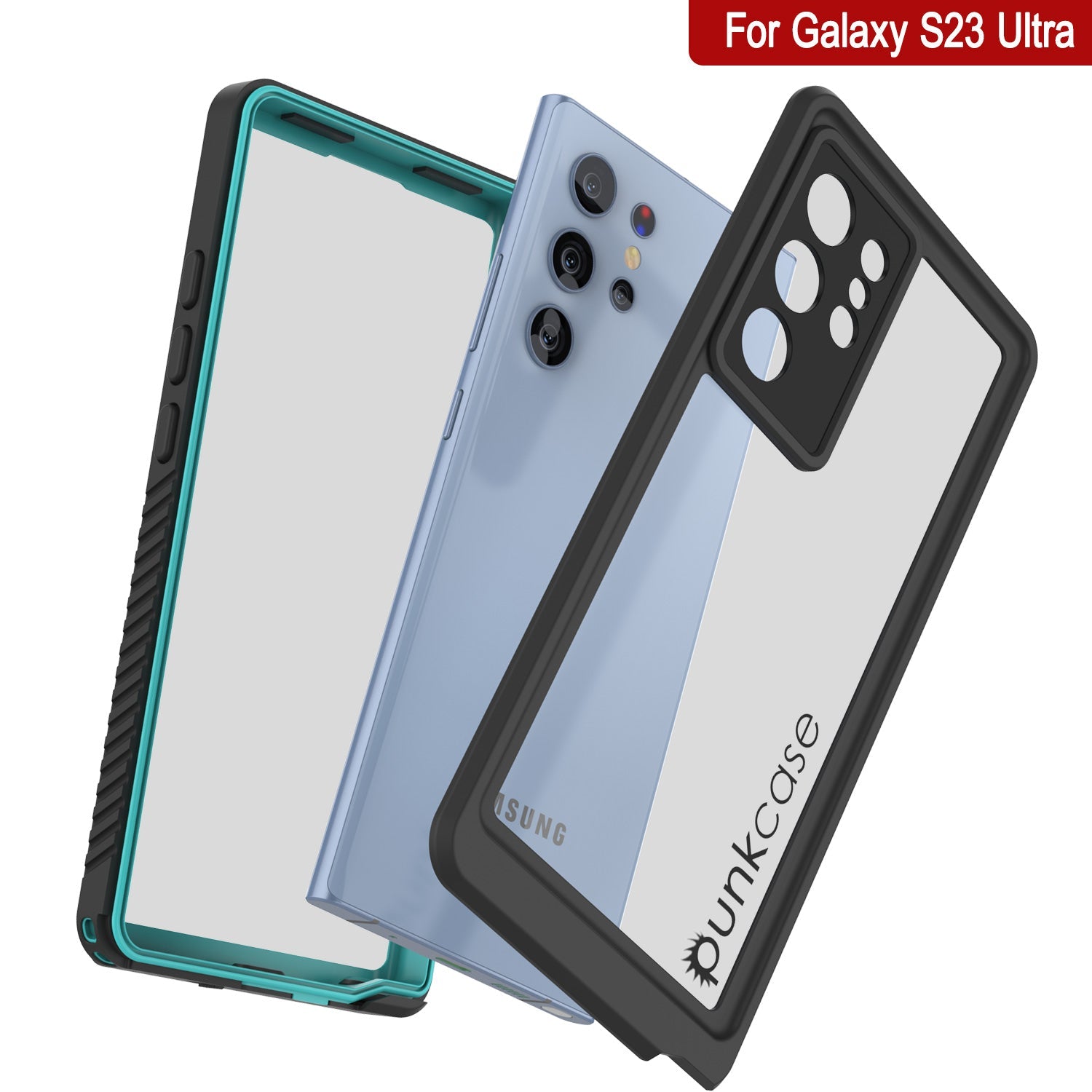 Capa protetora para tela do Galaxy S23 Ultra à prova d'água/choque/neve [Série Extrema] [Teal]