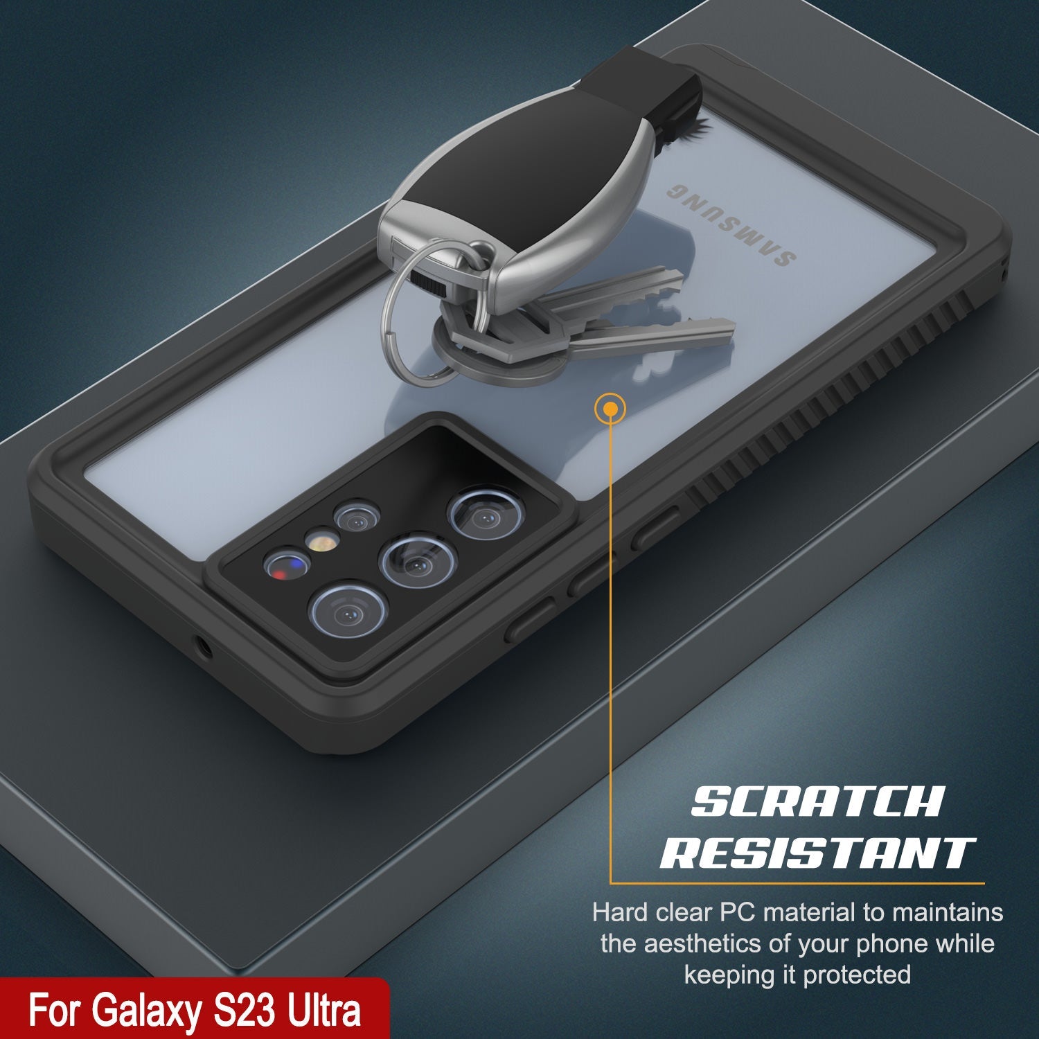 Galaxy S23 Ultra à prova d'água / choque / neve / sujeira [Série Extrema] Capa Slim Punkcase [Branco]