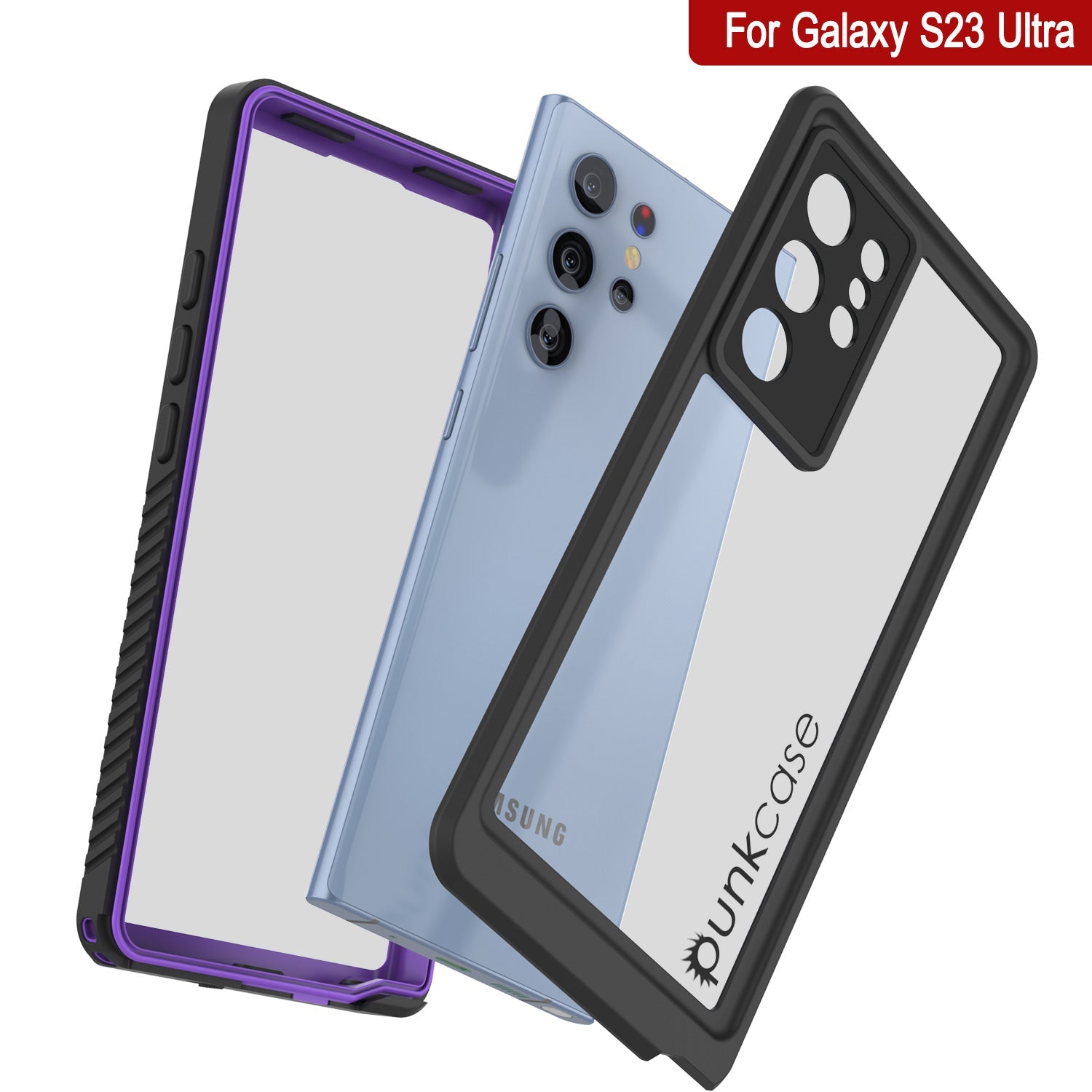 Galaxy S23 Ultra À Prova D'Água / À Prova de Choque [Série Extrema] Estojo Protetor de Tela Fina [Roxo]