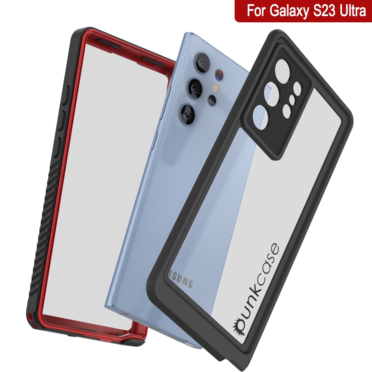 Galaxy S23 Ultra À Prova d'Água/Choque/Neve [Série Extrema] Capa Protetora Slim para Protetor de Tela [Vermelho]
