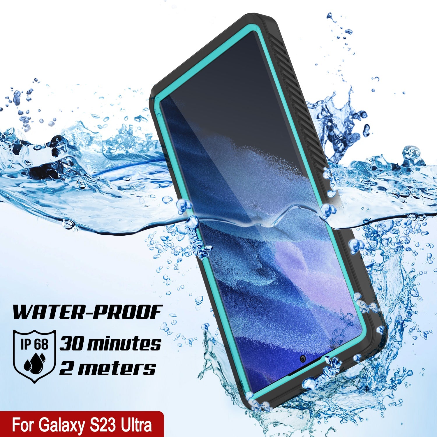 Capa protetora para tela do Galaxy S23 Ultra à prova d'água/choque/neve [Série Extrema] [Teal]