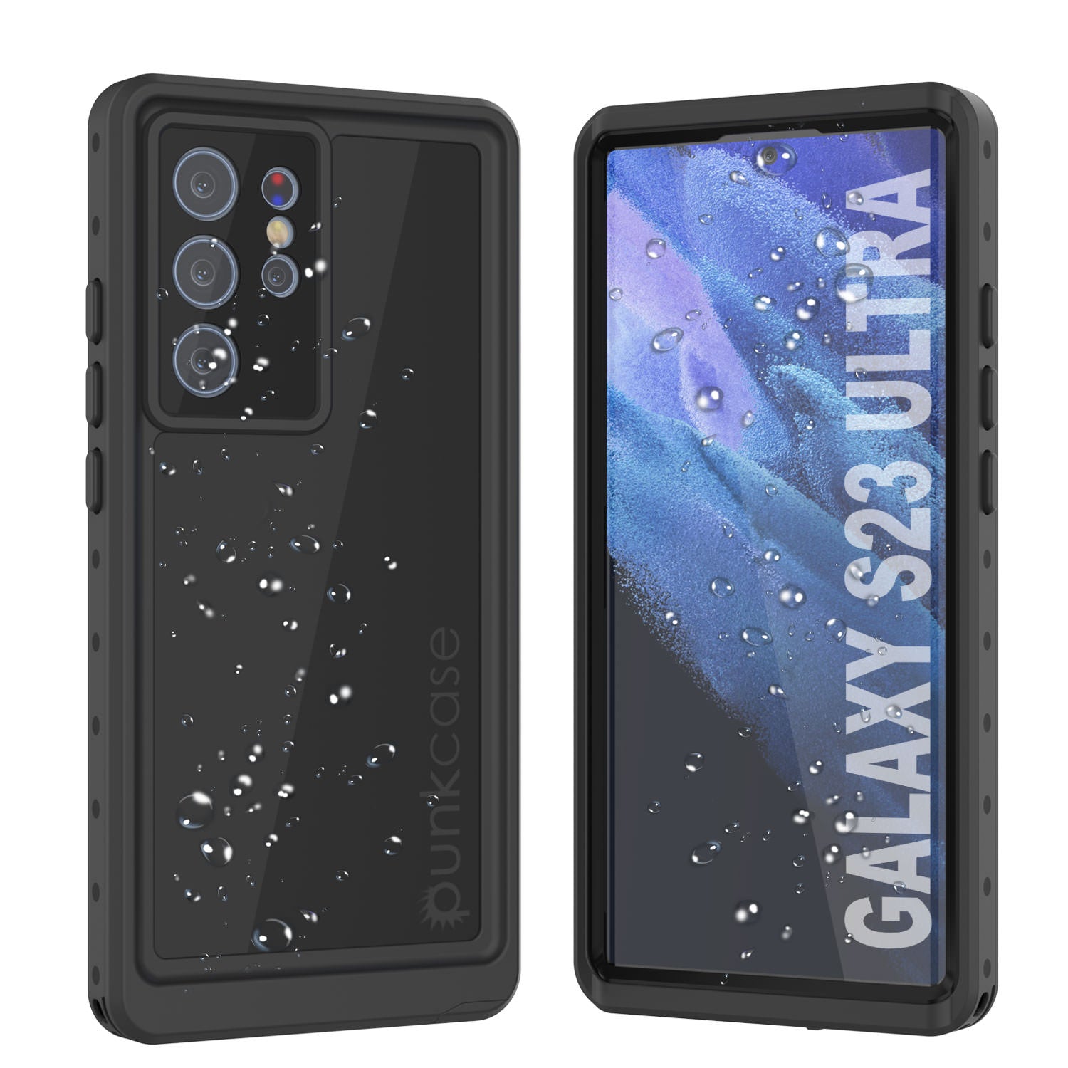 Capa à prova d'água Galaxy S23 Ultra PunkCase StudStar Preto Fino 6.6ft à Prova d'Água IP68 à Prova de Choque/Neve