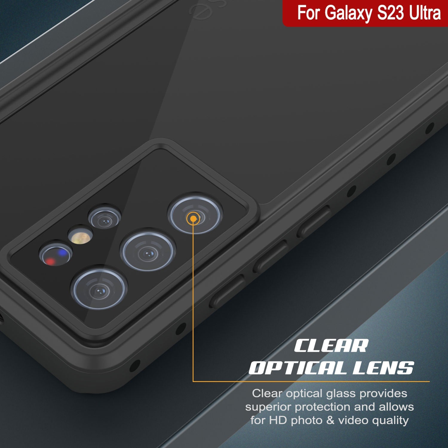 Capa à prova d'água Galaxy S23 Ultra PunkCase StudStar Preto Fino 6.6ft à Prova d'Água IP68 à Prova de Choque/Neve