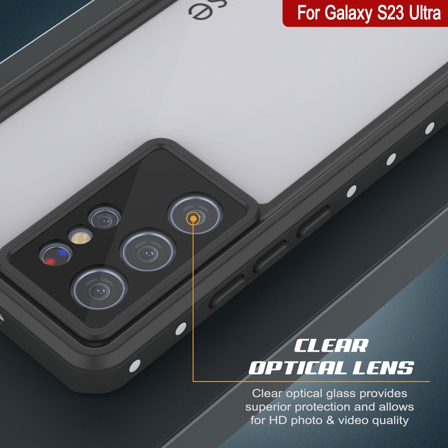 Capa à Prova d'Água para Galaxy S23 Ultra, Punkcase StudStar Branca Fina, 6.6 pés Subaquática à Prova de Choque/Neve IP68