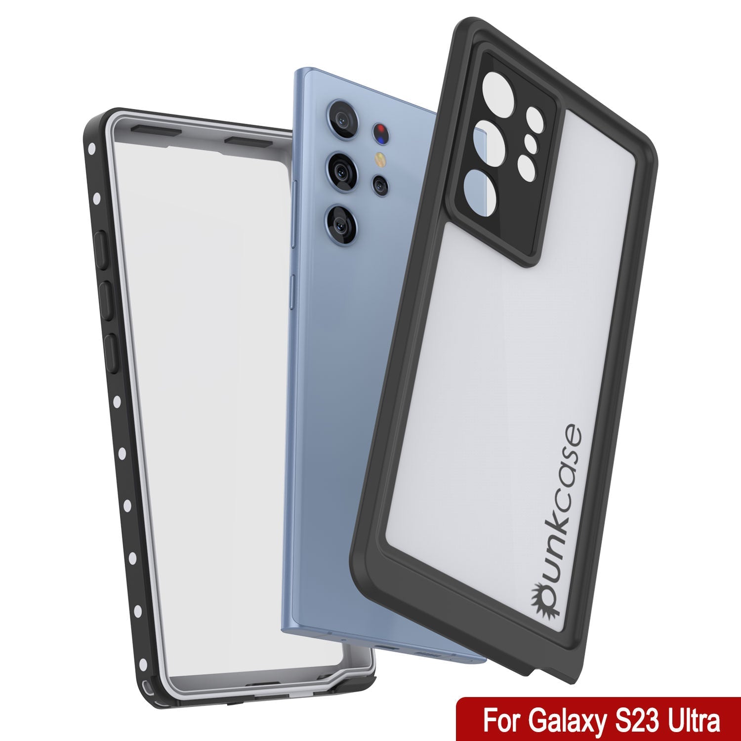 Capa à Prova d'Água para Galaxy S23 Ultra, Punkcase StudStar Branca Fina, 6.6 pés Subaquática à Prova de Choque/Neve IP68
