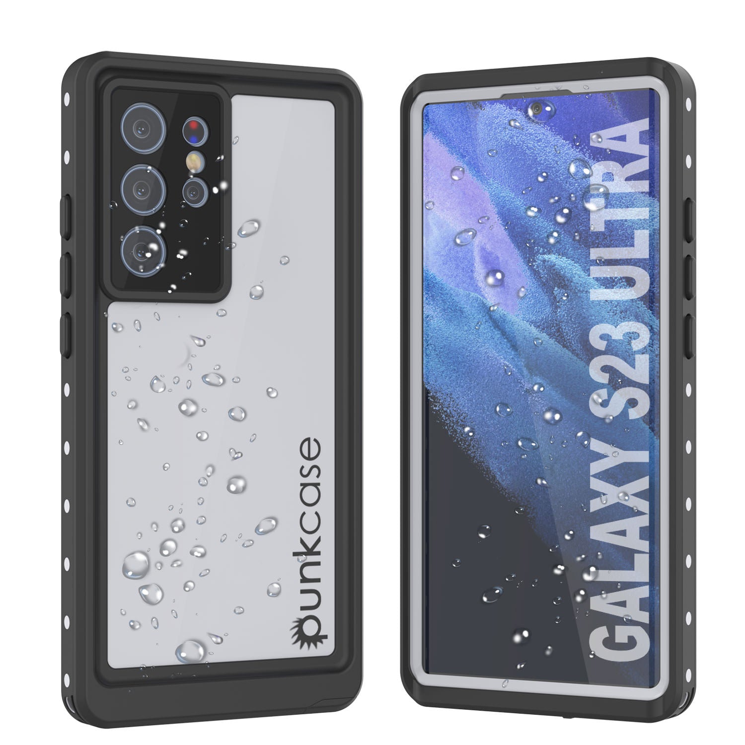 Capa à Prova d'Água para Galaxy S23 Ultra, Punkcase StudStar Branca Fina, 6.6 pés Subaquática à Prova de Choque/Neve IP68
