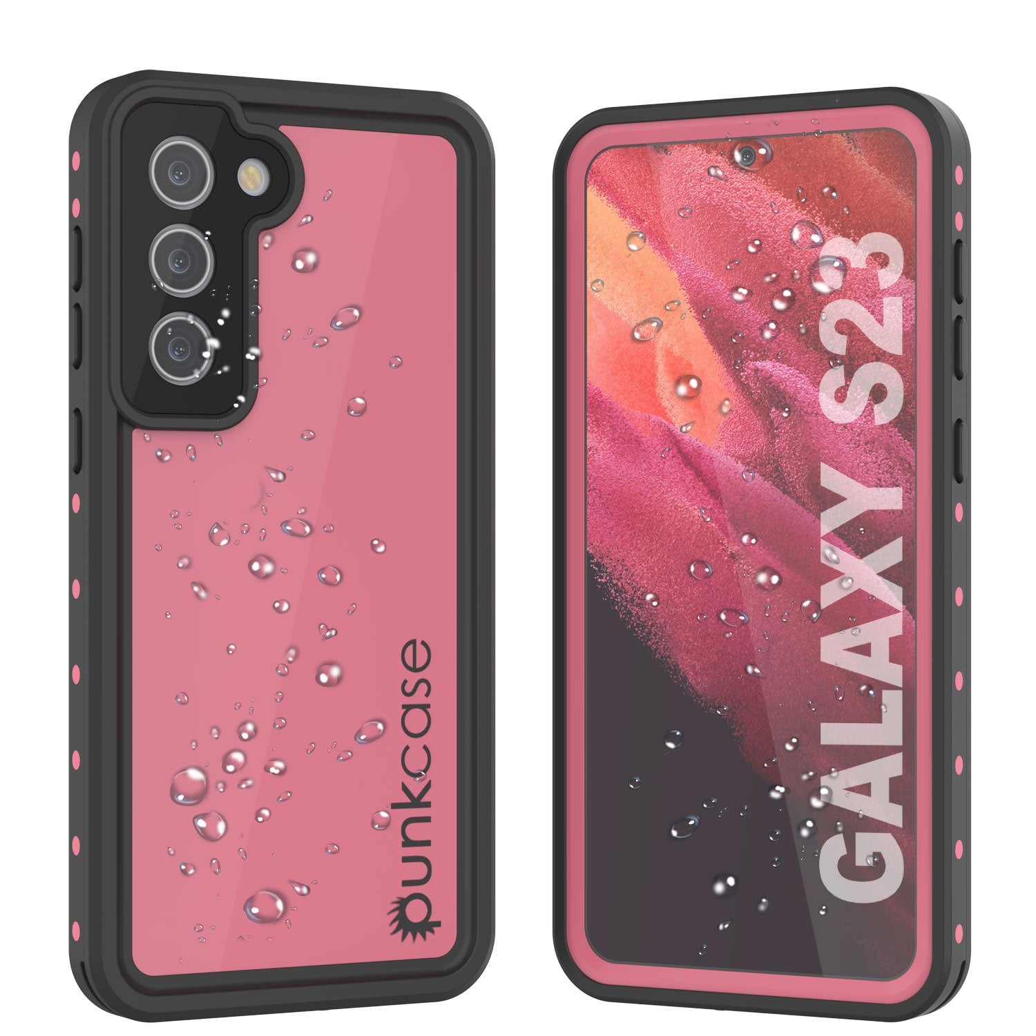 Capa à prova d'água Galaxy S23 PunkCase StudStar Pink Thin 6.6ft à prova de choque/neve subaquática IP68