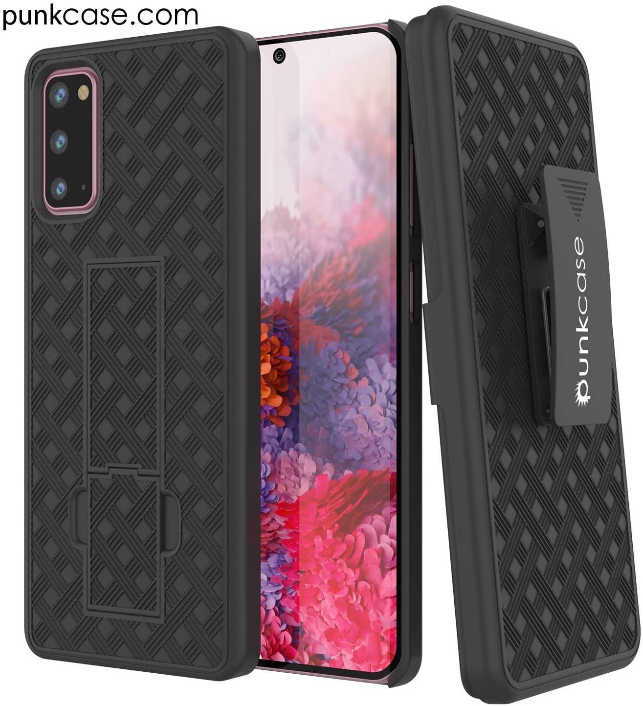 Capa Punkcase Galaxy S20 com Protetor de Tela, Clip de Cinto [Preto]
