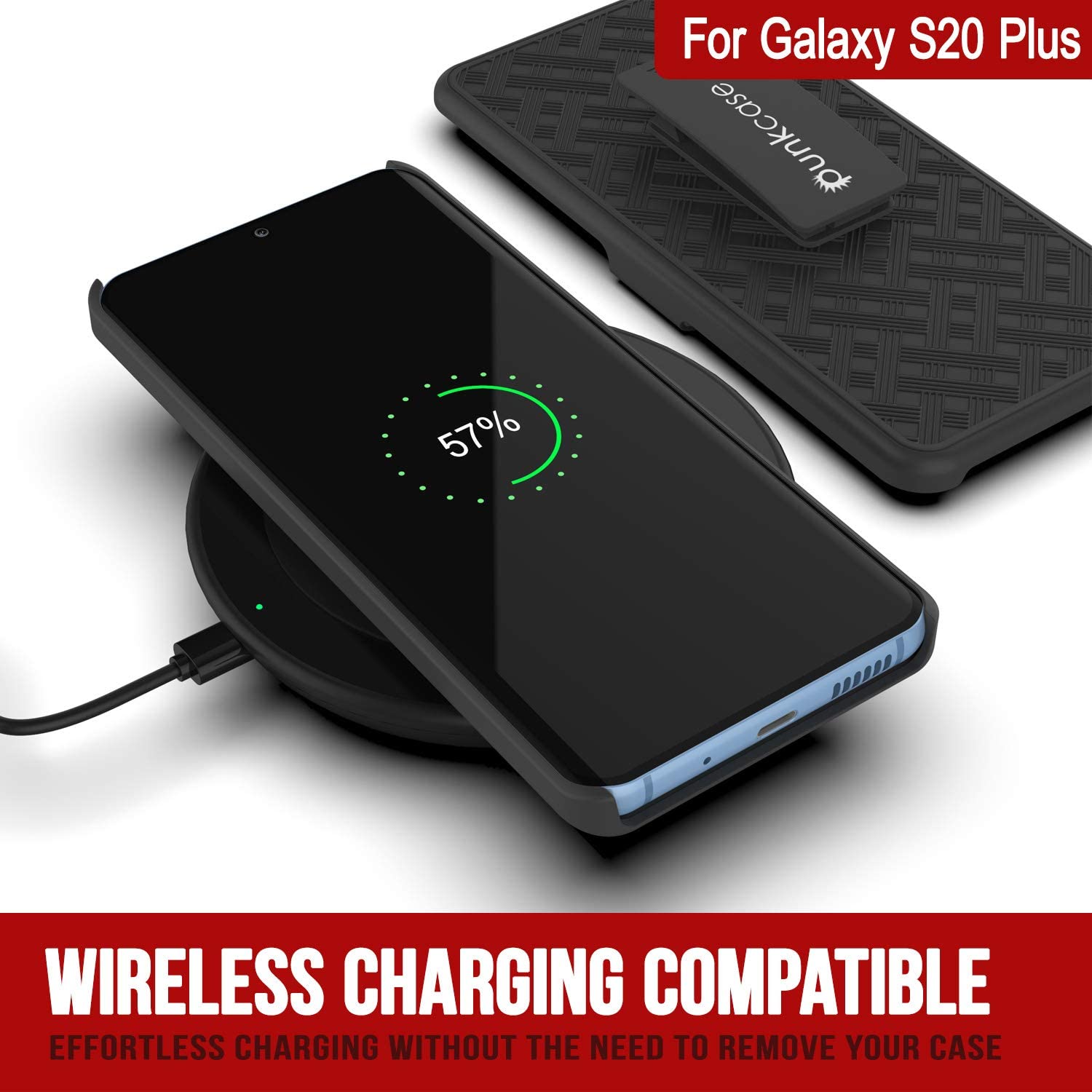 Capa Punkcase Galaxy S20+ Plus com protetor de tela, clipe de cinto de coldre [preto]