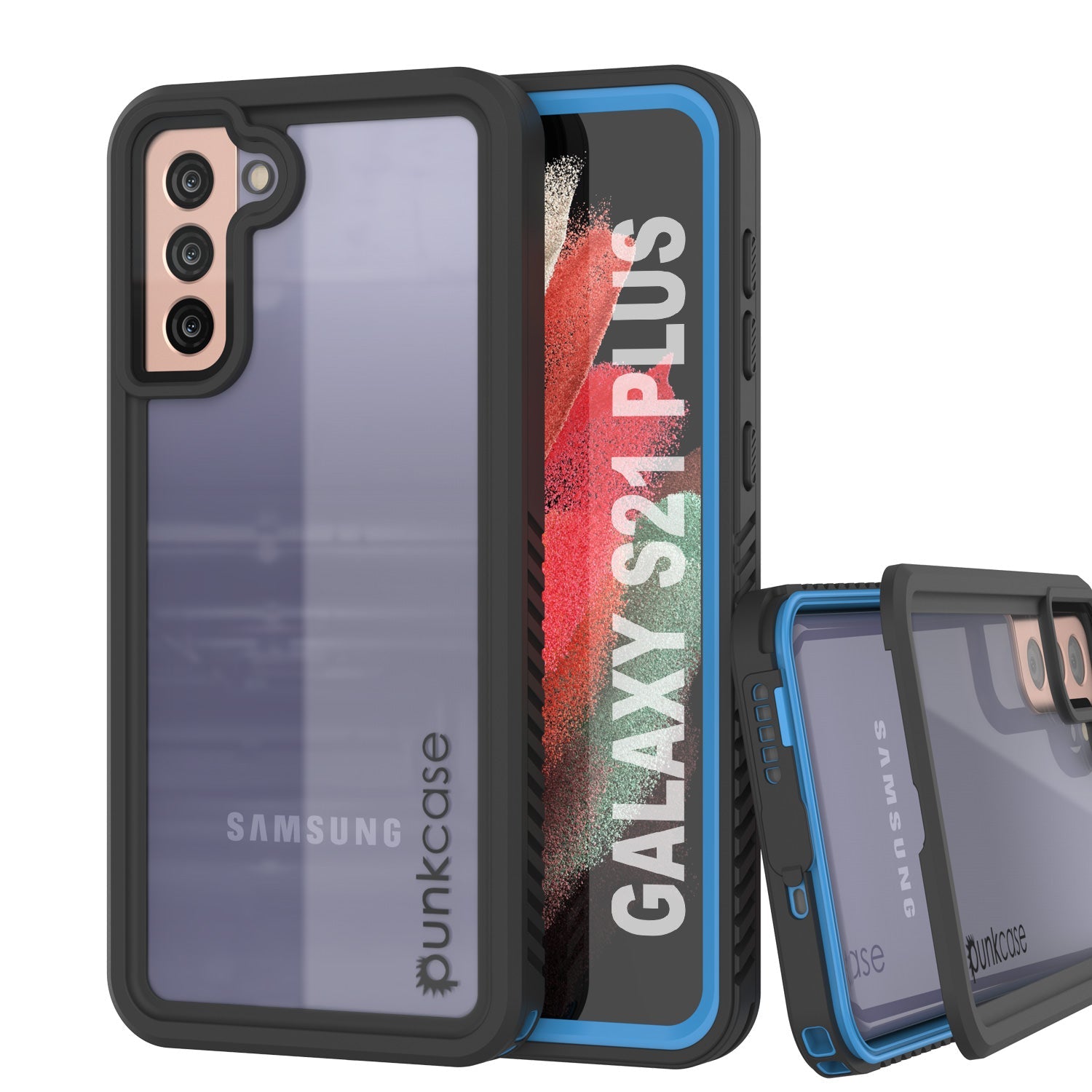Galaxy S21+ Plus à prova de água/choque/neve/poeira [Série Extrema] Capa Fina [Azul Claro]