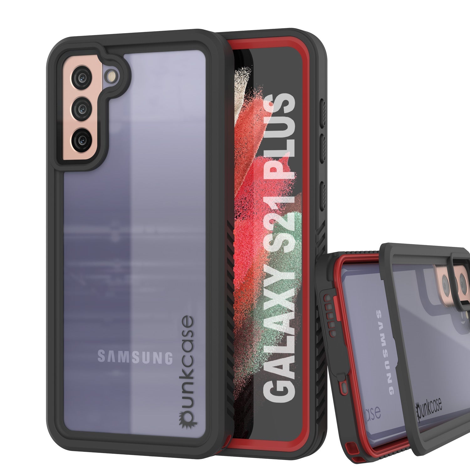 Galaxy S21 + À Prova d'Água / Choque / Neve [Série Extrema] Capa Protetora de Tela Slim [Vermelha]