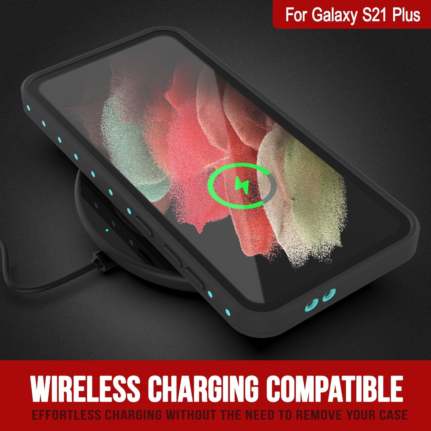 Caixa à prova d'água Galaxy S22+ Plus PunkCase StudStar Teal Fina 6,6ft à Prova de Água IP68 à Prova de Choque/Neve