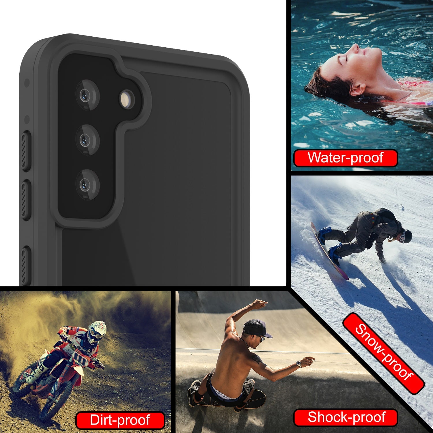 Capa à prova d'água Galaxy S21+ Plus PunkCase StudStar Light Green Fina 6,6 pés subaquática IP68 à prova de choque